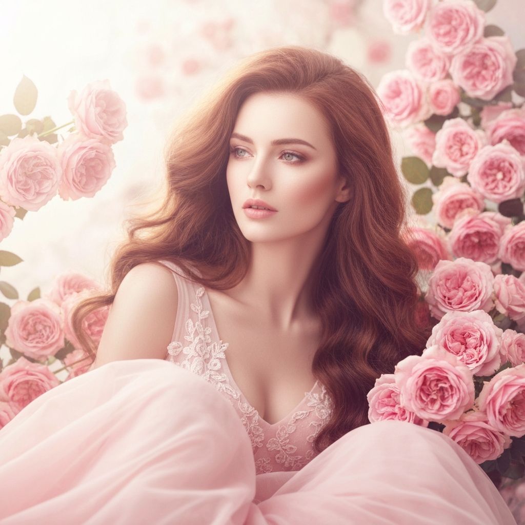 Romantic rose portrait